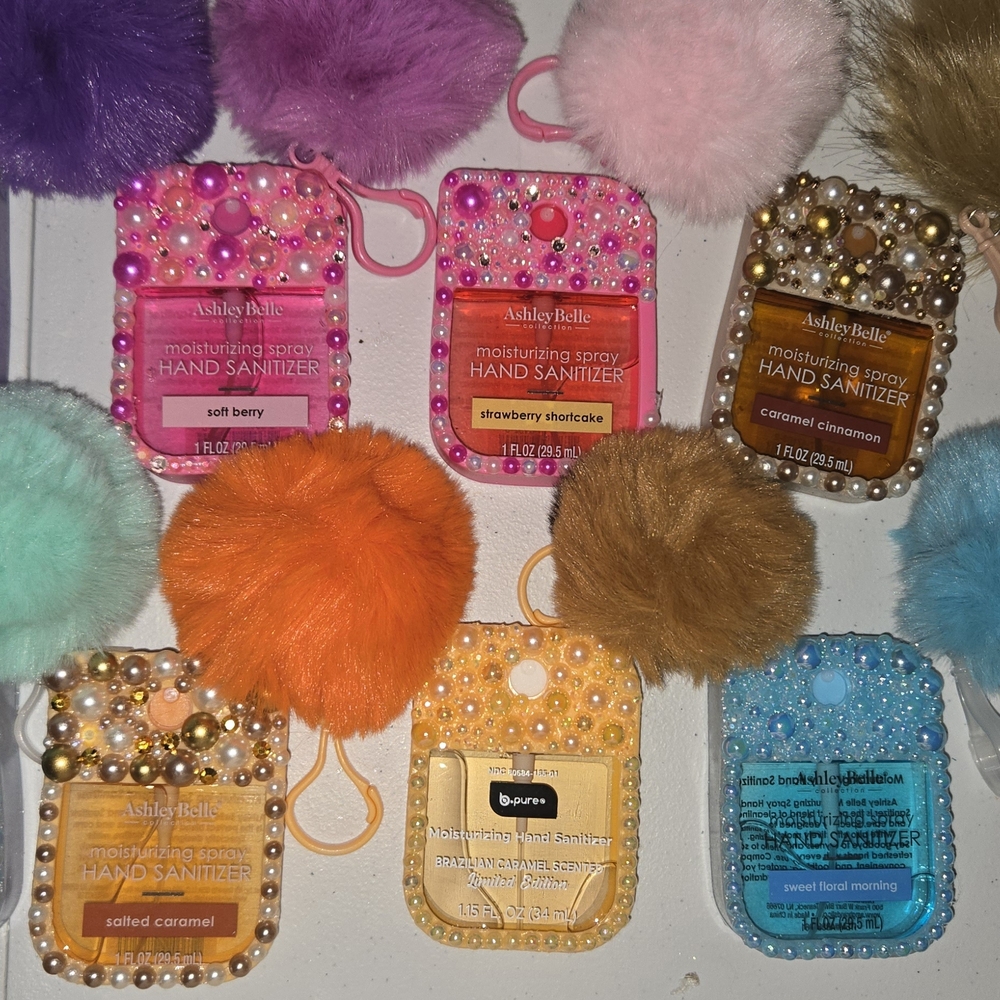 Ashley Belle Hand Sanitizer Set with Pom Poms